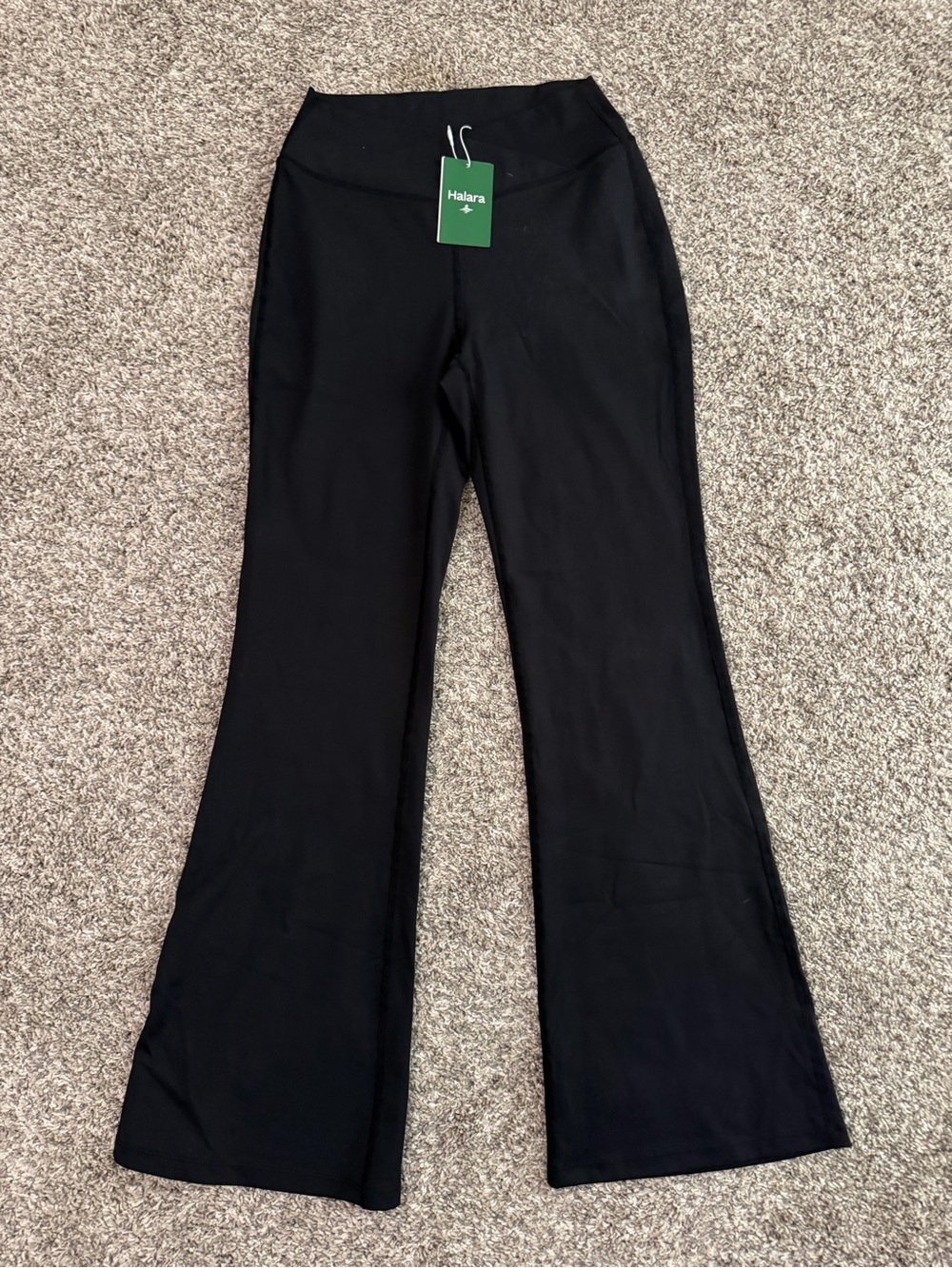 HALARA Black  Flare Leggings. Medium petite